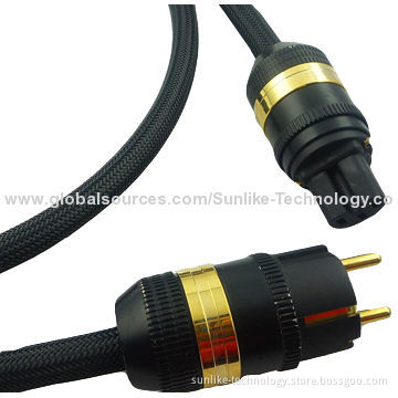 Hi-Fi Power Cable Connectors with 24K Gold Plating SCC Pin, PE Insulation